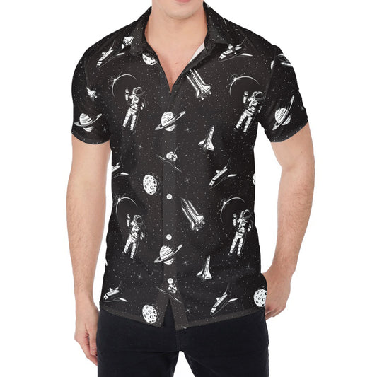 Astronaut In Space Pattern Print Men's Shirt