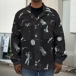 Astronaut In Space Pattern Print Men's Shirt Jacket