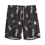 Astronaut In Space Pattern Print Men's Sports Shorts