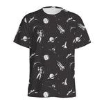 Astronaut In Space Pattern Print Men's Sports T-Shirt
