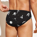 Astronaut In Space Pattern Print Men's Swim Briefs