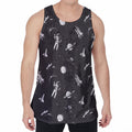Astronaut In Space Pattern Print Men's Velvet Tank Top