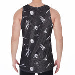 Astronaut In Space Pattern Print Men's Velvet Tank Top