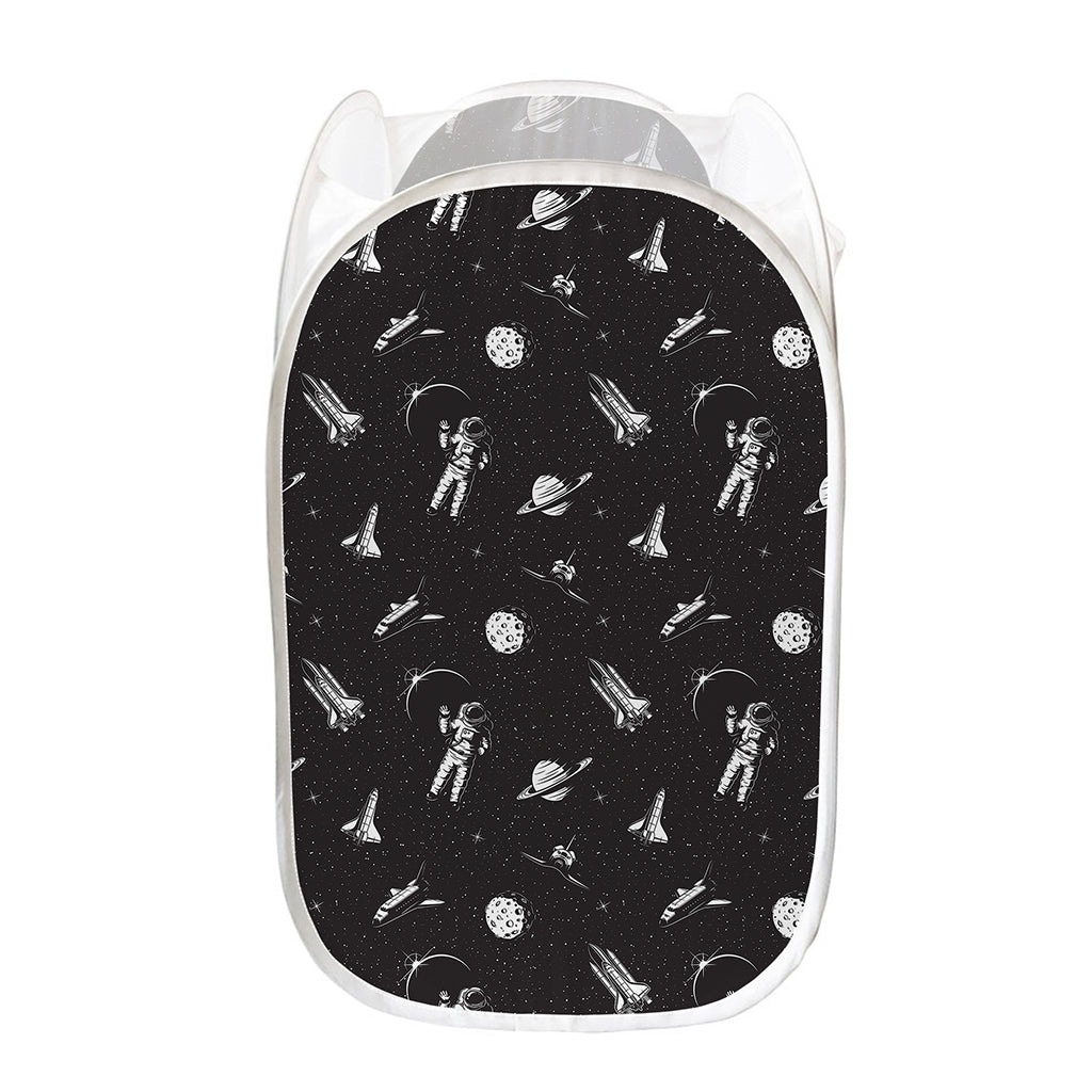 Astronaut In Space Pattern Print Mesh Laundry Hamper