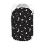 Astronaut In Space Pattern Print Mesh Laundry Hamper