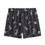 Astronaut In Space Pattern Print Mesh Shorts