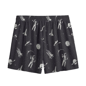 Astronaut In Space Pattern Print Mesh Shorts