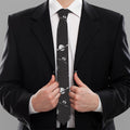 Astronaut In Space Pattern Print Necktie