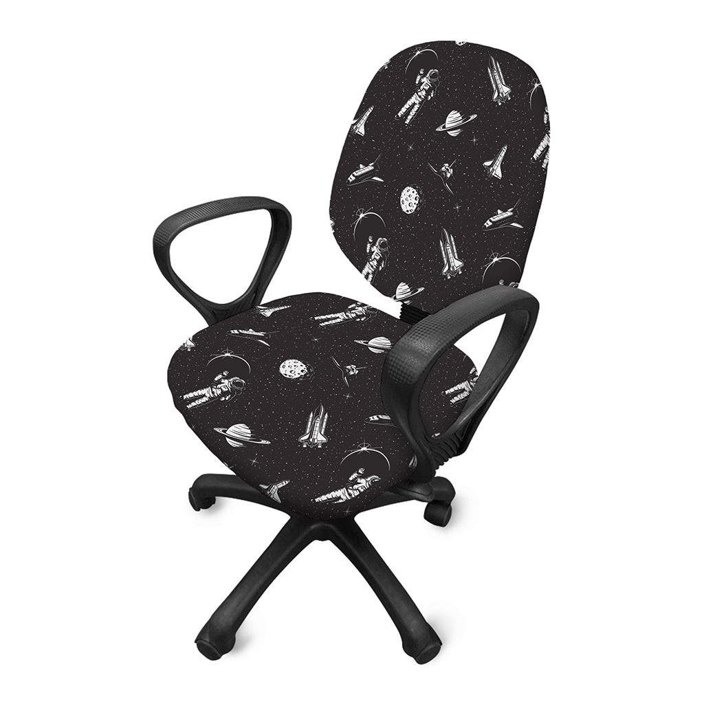 Astronaut In Space Pattern Print Office Chair Cover