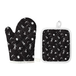 Astronaut In Space Pattern Print Oven Mitt And Pot Holder Set