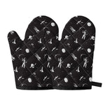 Astronaut In Space Pattern Print Oven Mitts