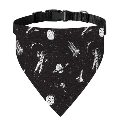 Astronaut In Space Pattern Print Over The Collar Dog Bandana