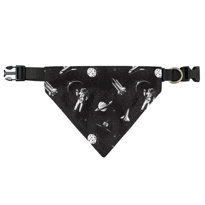 Astronaut In Space Pattern Print Over The Collar Dog Bandana