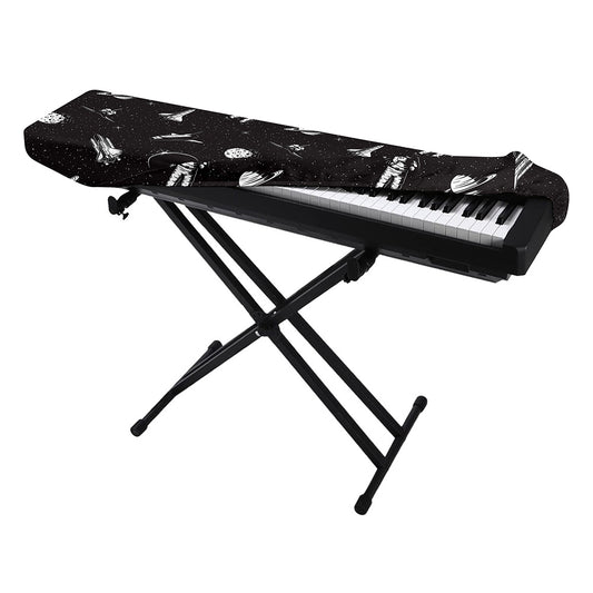 Astronaut In Space Pattern Print Piano Keyboard Cover