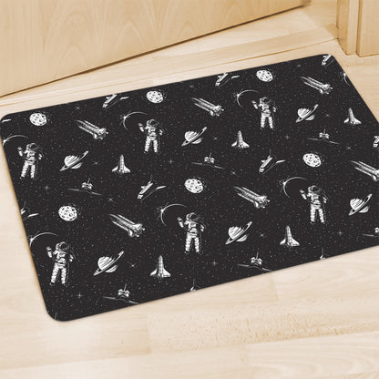 Astronaut In Space Pattern Print Polyester Doormat