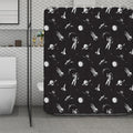 Astronaut In Space Pattern Print Polyester Shower Curtain