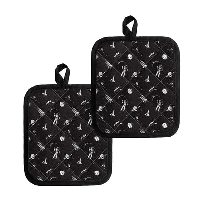 Astronaut In Space Pattern Print Pot Holders