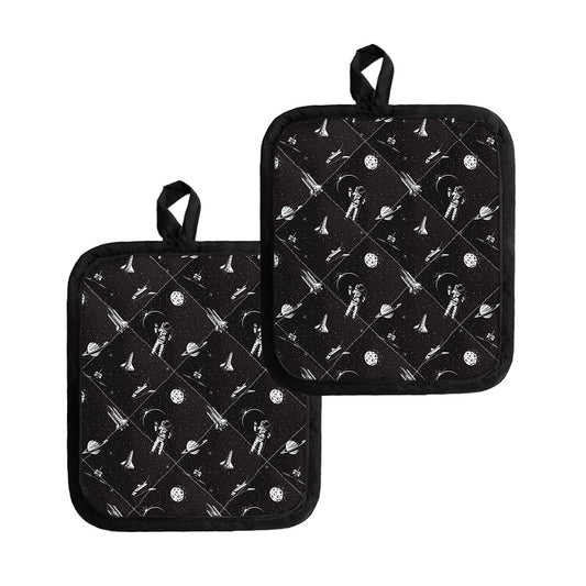 Astronaut In Space Pattern Print Pot Holders