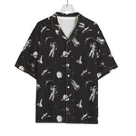 Astronaut In Space Pattern Print Rayon Hawaiian Shirt