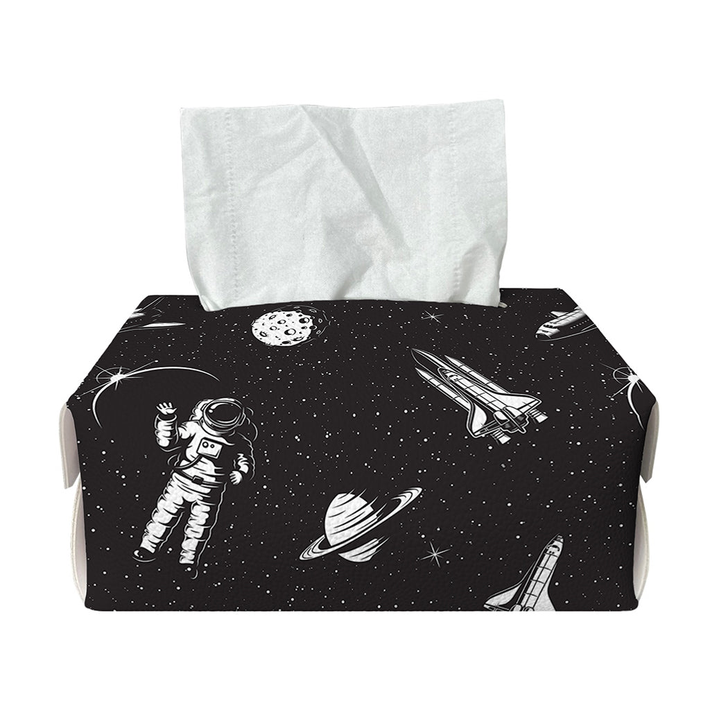 Astronaut In Space Pattern Print Rectangle Tissue Box Cover