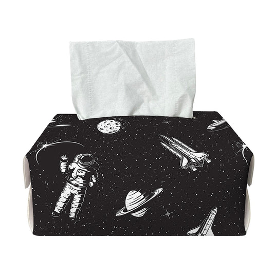 Astronaut In Space Pattern Print Rectangle Tissue Box Cover