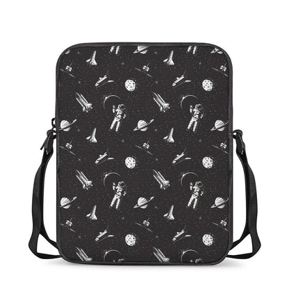 Astronaut In Space Pattern Print Rectangular Crossbody Bag