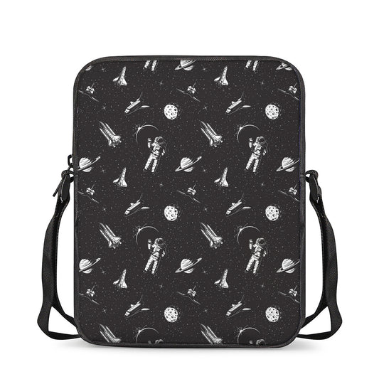 Astronaut In Space Pattern Print Rectangular Crossbody Bag