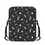 Astronaut In Space Pattern Print Rectangular Crossbody Bag