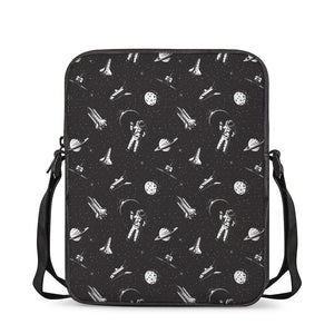 Astronaut In Space Pattern Print Rectangular Crossbody Bag