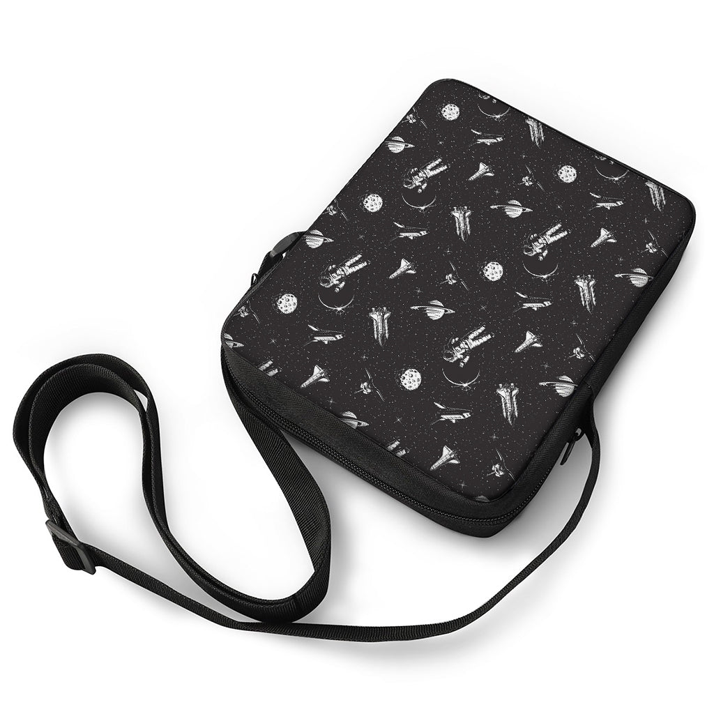 Astronaut In Space Pattern Print Rectangular Crossbody Bag