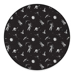 Astronaut In Space Pattern Print Round Floor Mat