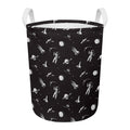 Astronaut In Space Pattern Print Round Laundry Basket