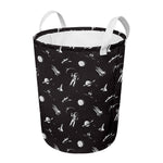 Astronaut In Space Pattern Print Round Laundry Basket