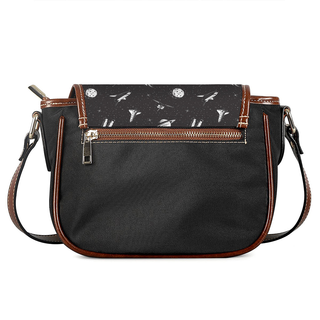 Astronaut In Space Pattern Print Saddle Bag