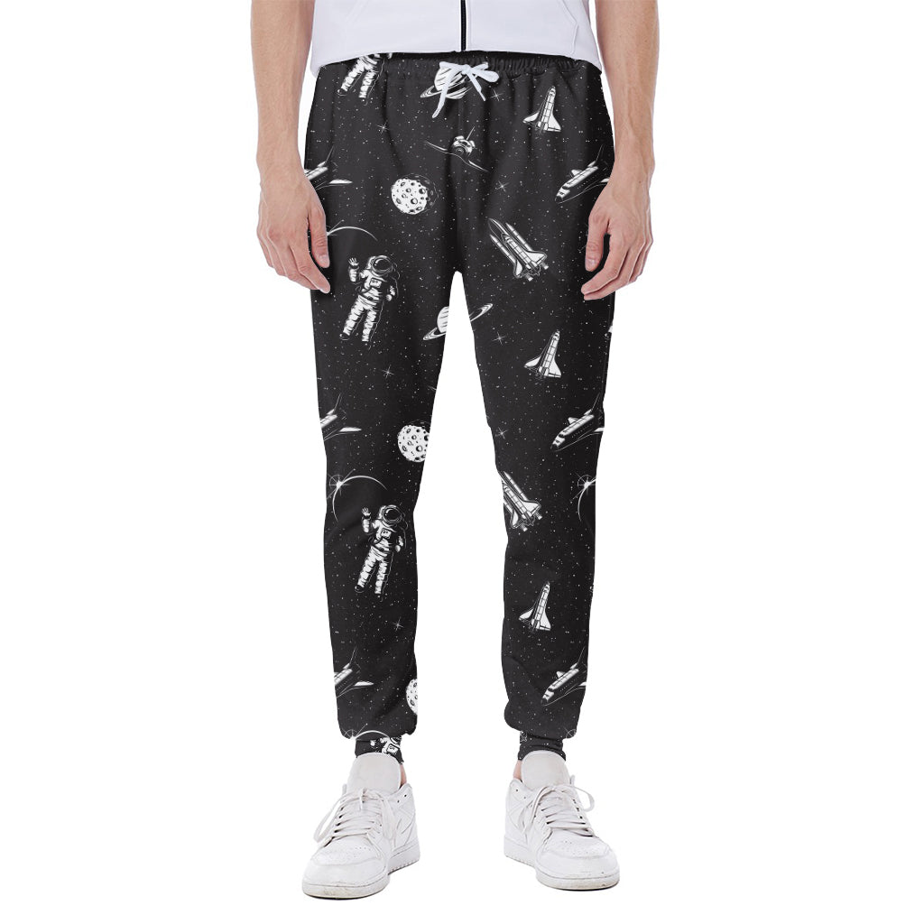 Astronaut In Space Pattern Print Scuba Joggers