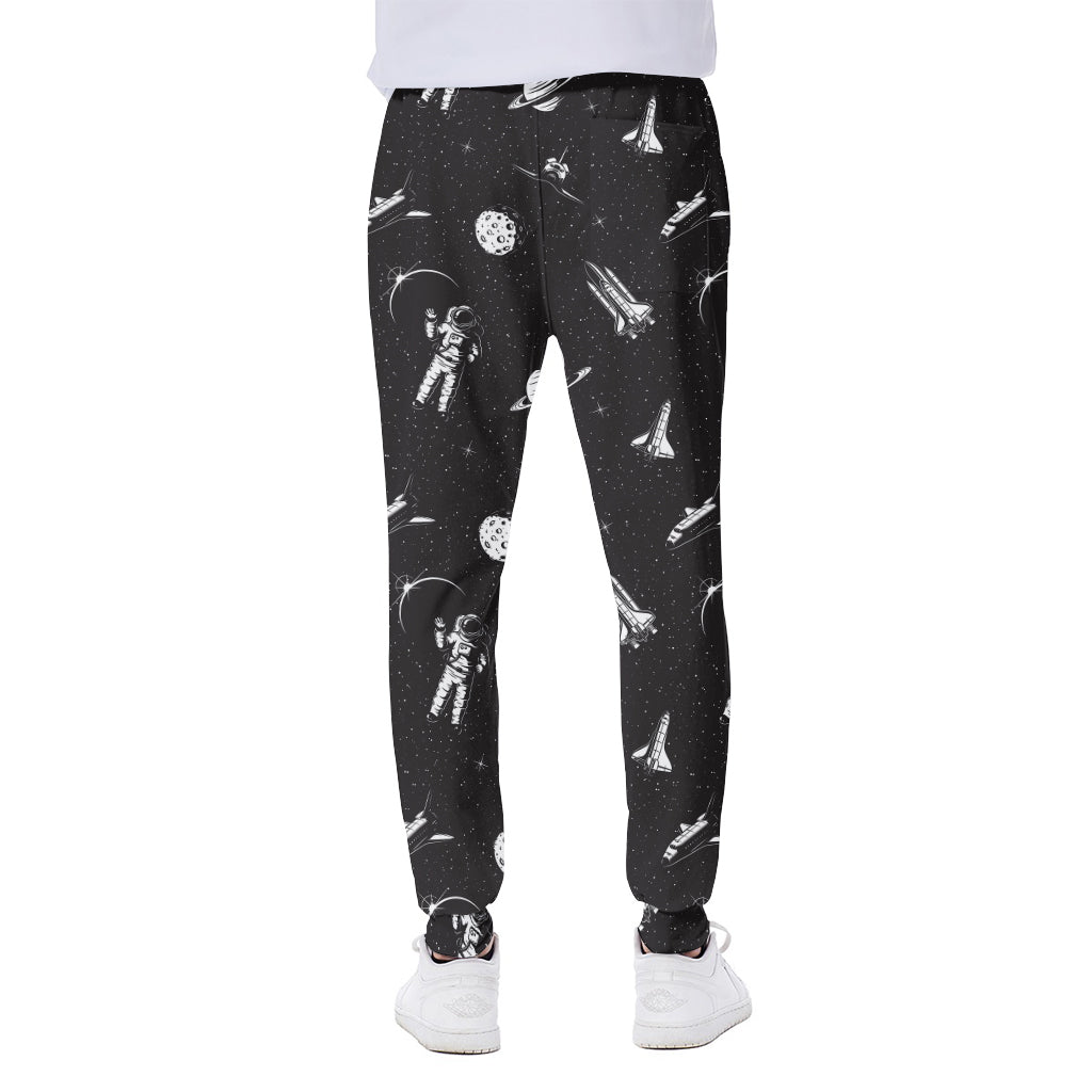 Astronaut In Space Pattern Print Scuba Joggers