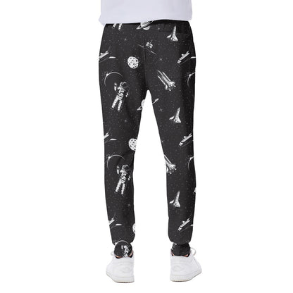 Astronaut In Space Pattern Print Scuba Joggers