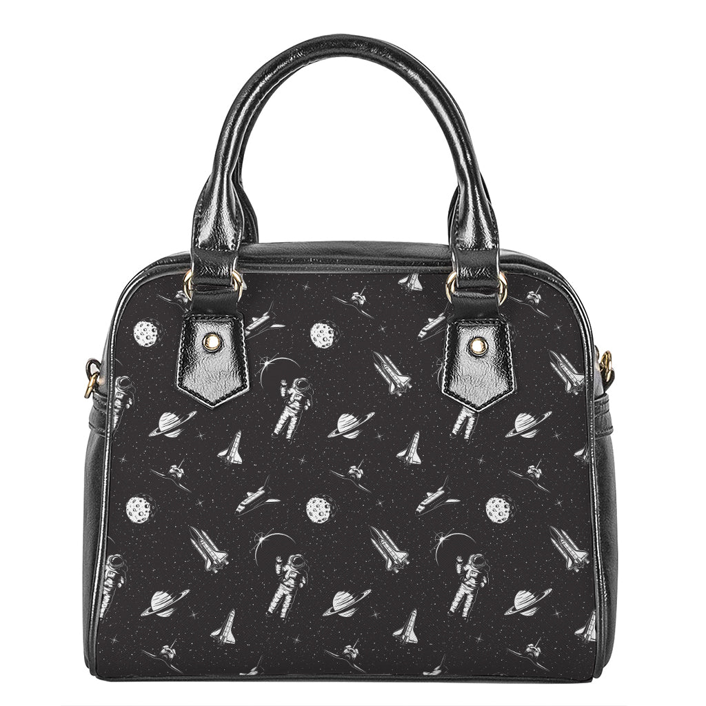 Astronaut In Space Pattern Print Shoulder Handbag