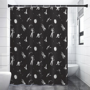 Astronaut In Space Pattern Print Shower Curtain