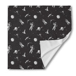 Astronaut In Space Pattern Print Silk Bandana