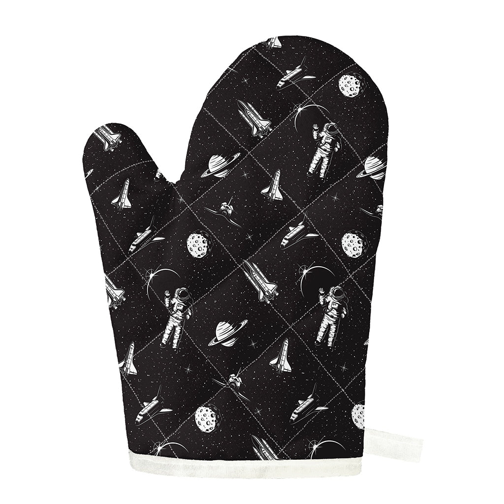 Astronaut In Space Pattern Print Single Oven Mitt
