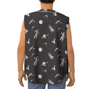 Astronaut In Space Pattern Print Sleeveless Baseball Jersey