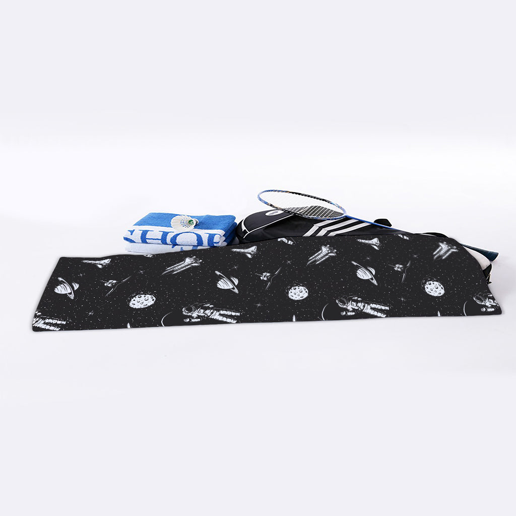 Astronaut In Space Pattern Print Sports Towel