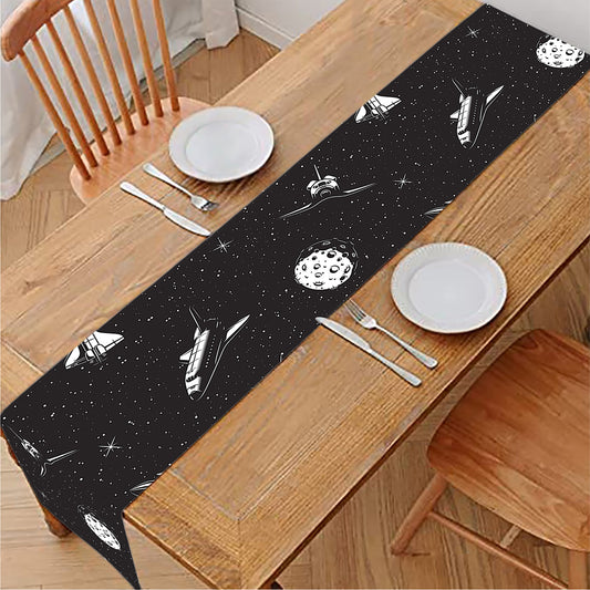 Astronaut In Space Pattern Print Table Runner