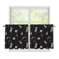 Astronaut In Space Pattern Print Tier Curtains