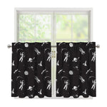 Astronaut In Space Pattern Print Tier Curtains