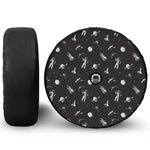 Astronaut In Space Pattern Print Tire Cover With Camera Hole