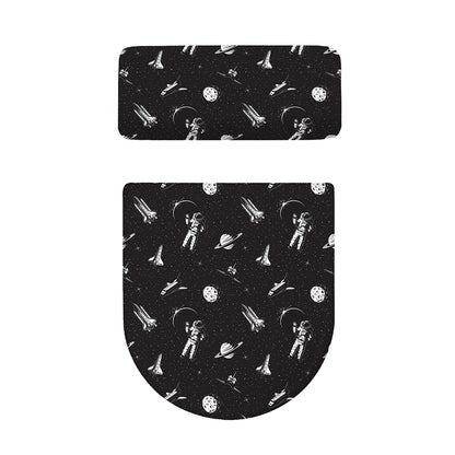 Astronaut In Space Pattern Print Toilet Lid And Tank Cover Set