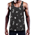 Astronaut In Space Pattern Print Men's Workout Tank Top