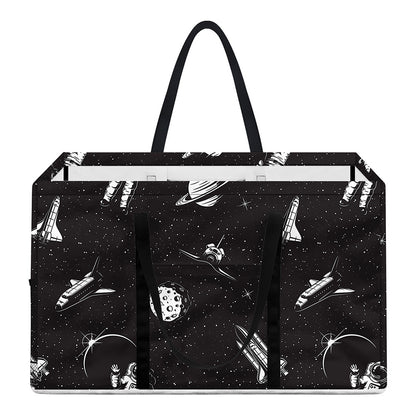 Astronaut In Space Pattern Print Utility Tote Bag